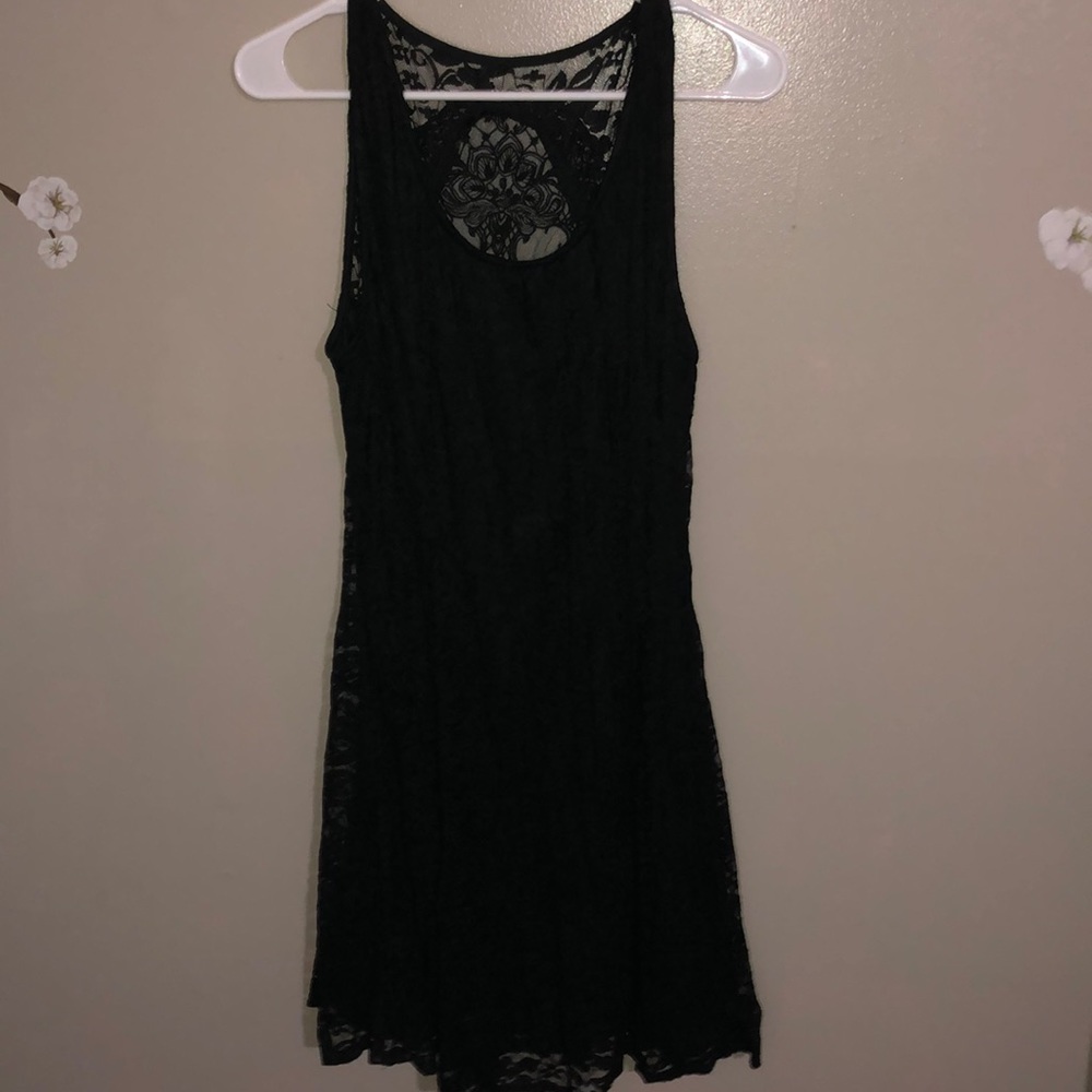HOTTOPIC black dress with skull laced backing